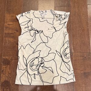 White House Black Market outlet  Black and White Floral Tank Top